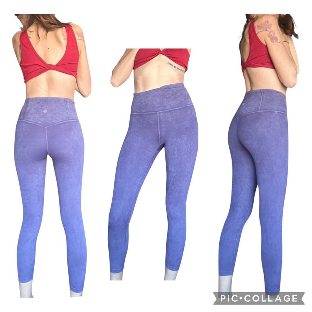 Athleta  Womens extra small petite multi purple ankle high rise leggings workout